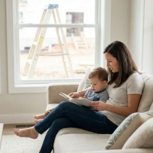 mom reading with toddler