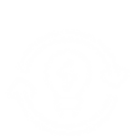 White line icon featuring a lightbulb inside a circular refresh arrow, symbolizing energy savings and sustainability.