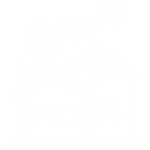 White line icon of a house with an upward-trending arrow and dollar sign, representing increased home equity.