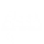 A white line icon of a tiled roof section with a hole and water droplets falling below, representing interior water damage.