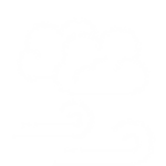 Line art icon of wind gusts and clouds, representing storm weather conditions.