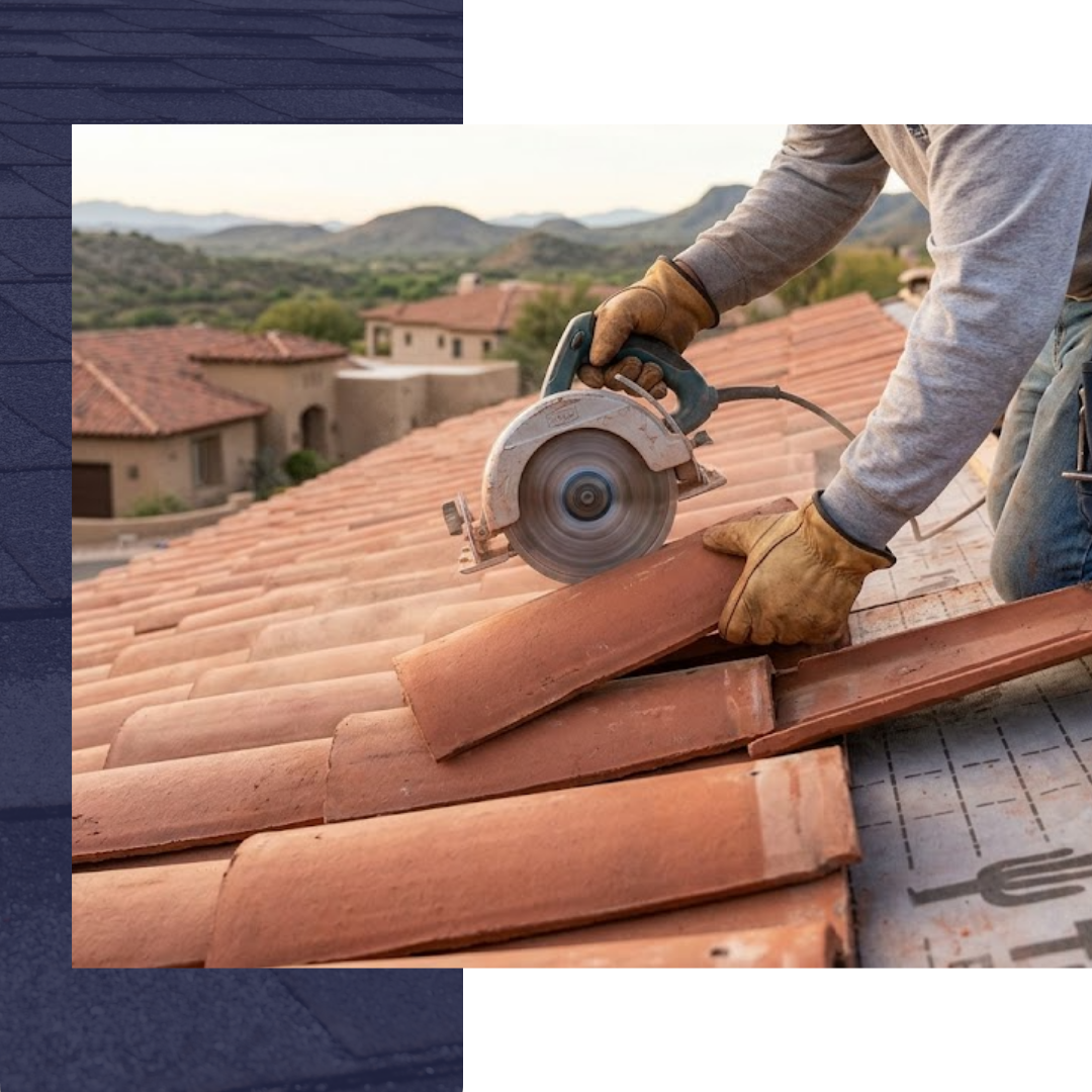 cutting tile for roof