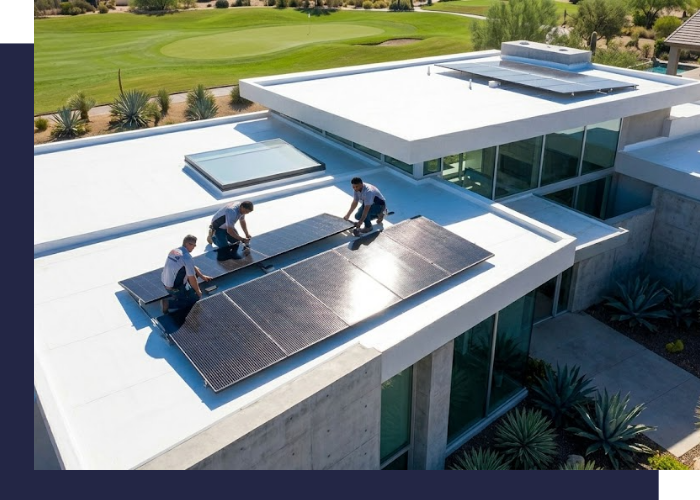 roof with solar being added on