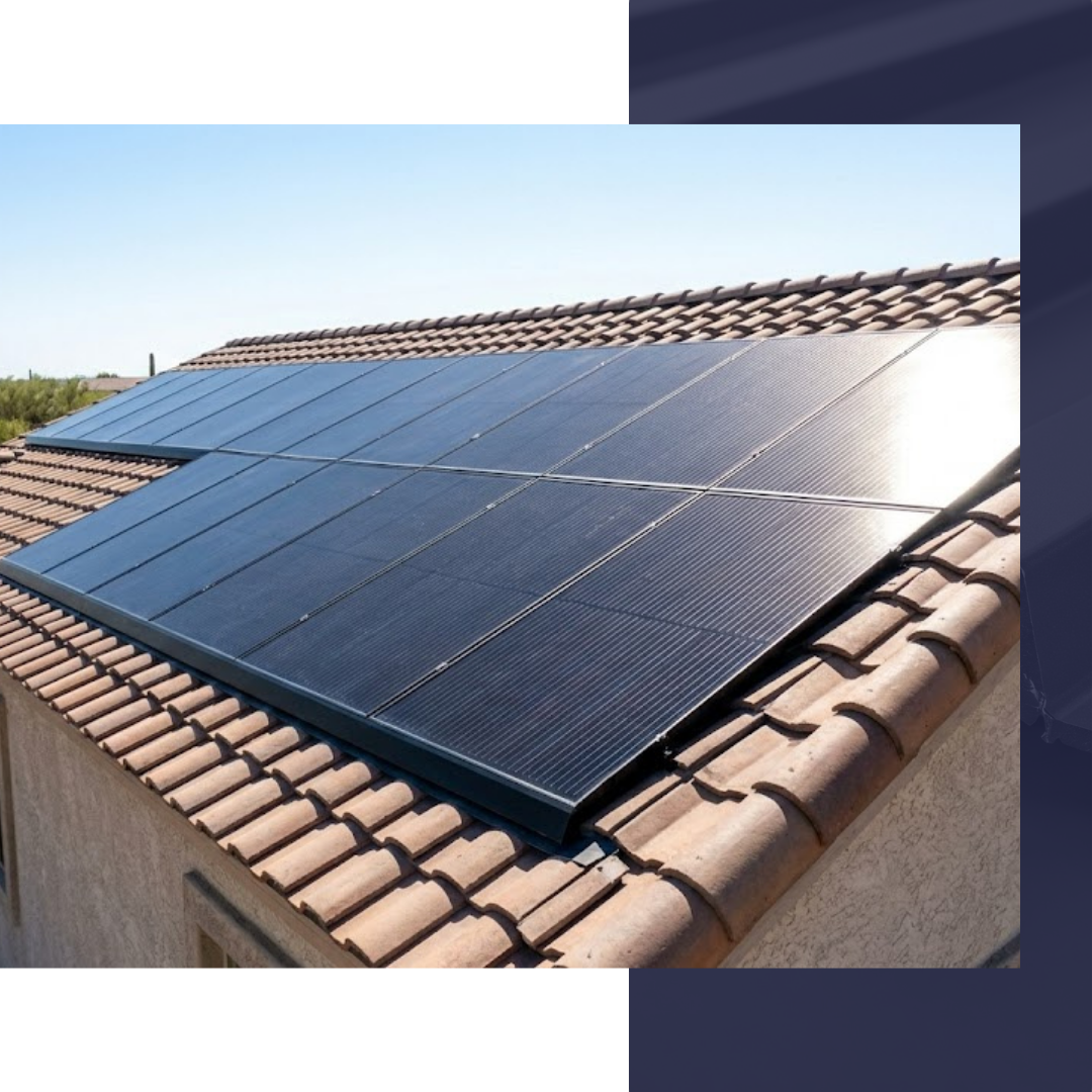 solar panels on roof