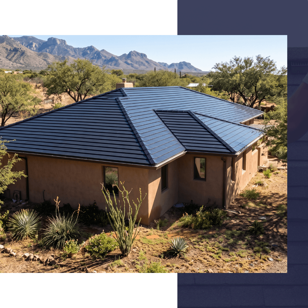 Integrated solar roofing system designed for clean energy and watertight protection on a Patagonia, AZ home